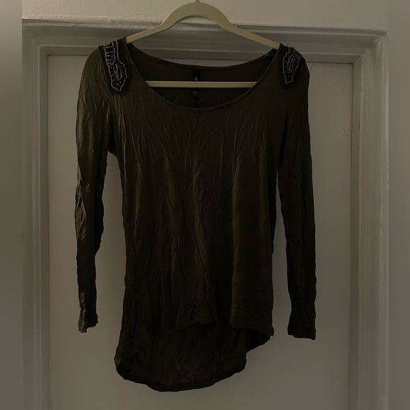 Jessica Simpson Forest Green Open low back Top size Small - Picture 4 of 11